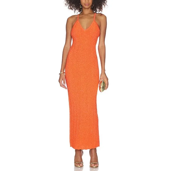 Ronny Kobo Chic Orange Daylann Dress Size M - Picture 1 of 5